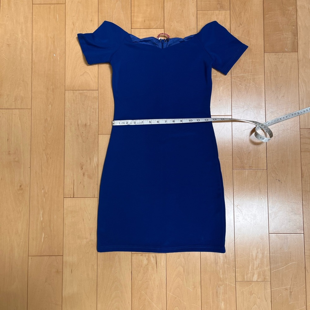 Off-Shoulder Royal Blue Bodycon Mini Dress